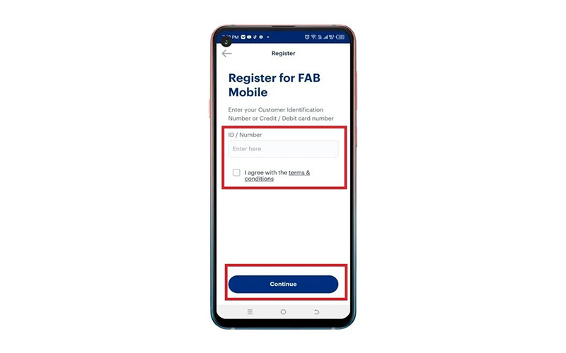 FAB Mobile App Registration